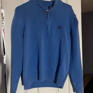 blue quarter zip sweater